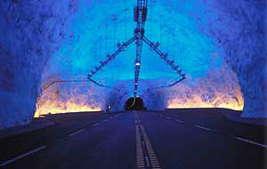 Lærdal Tunnel: in prossimità della caverna